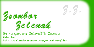 zsombor zelenak business card